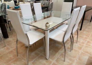 Mesa de comedor de lujo con 6 sillas