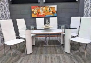 Mesa de comedor de lujo con 6 sillas