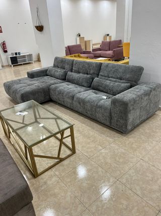 Sofá chaise longue gris nuevo