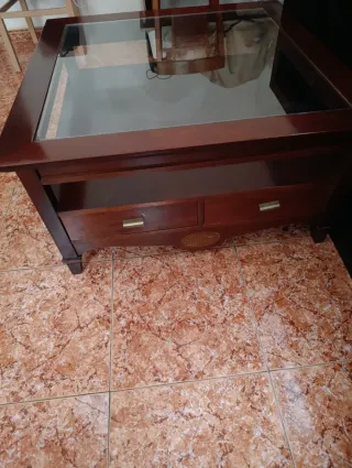 Mesa de centro madera y cristal