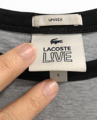 Camiseta manga larga Lacoste gris y negra