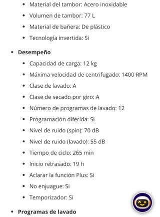 Lavadora LG Direct Drive 12kg 1400 RPM
