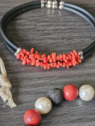 Pulseras Plata, Corales, Perlas y Lava