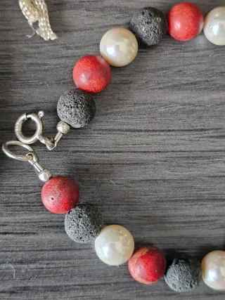 Pulseras Plata, Corales, Perlas y Lava