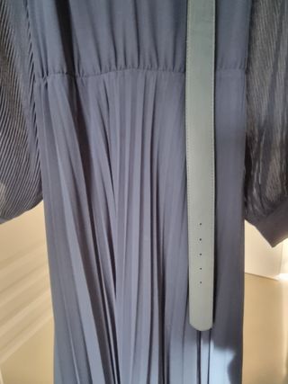 Vestido largo gasa azul T M Zara