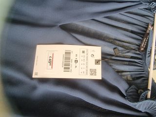 Vestido largo gasa azul T M Zara