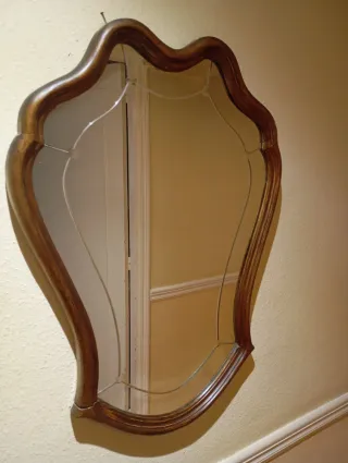 Espejo de pared madera y cristal