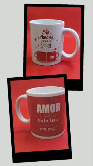 Presentei seu amor com uma linda caneca