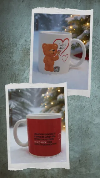 Presentei seu amor com uma linda caneca