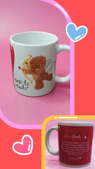 Presentei seu amor com uma linda caneca