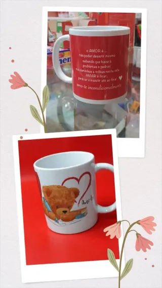 Presentei seu amor com uma linda caneca