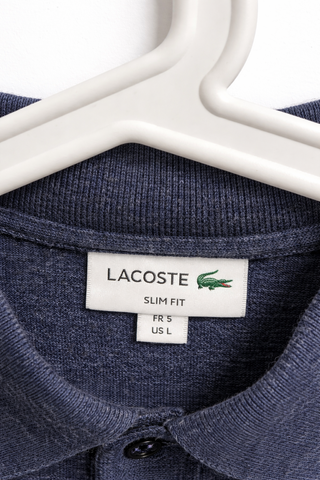 Polo Lacoste manga larga azul