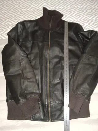 Blusão de pele Jomi's castanho homem