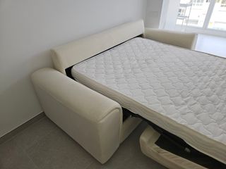 Sofá Cama Beige Tela