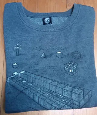 Sudadera gris con estampado Minecraft