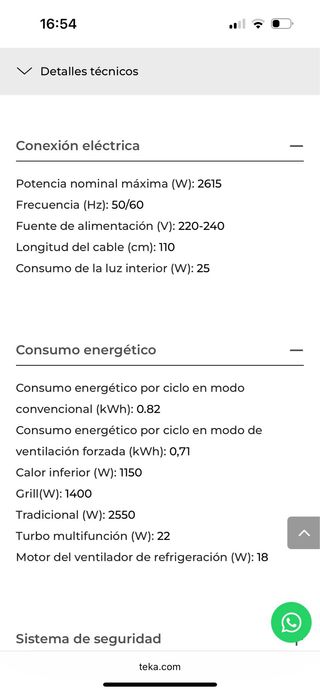 Horno Teka Multifunción 60cm Negro