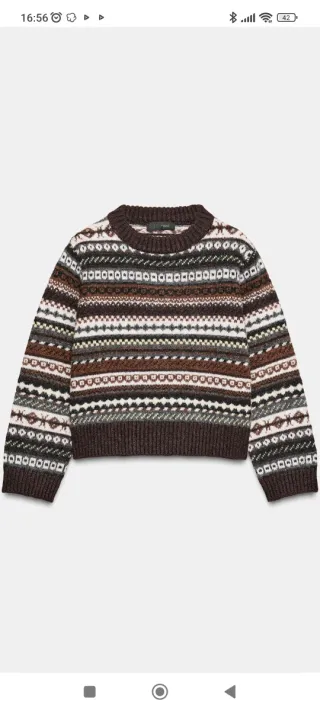 Jersey Zara Punto Jacquard Multicolor