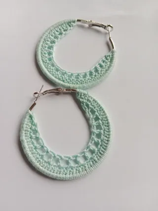 Pendientes fiesta aro crochet