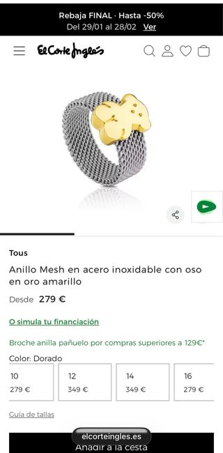 Anillo Tous Oro 18k