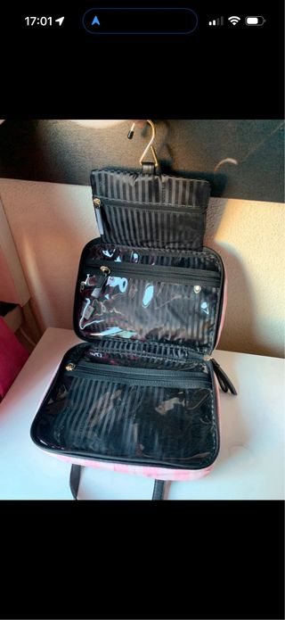 Neceser Victoria's Secret Rosa Rayas Nuevo