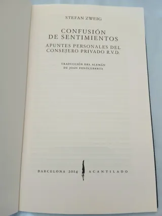 Libro Confusión de sentimientos