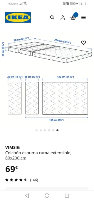 Cama extensible infantil IKEA SUNDVIK