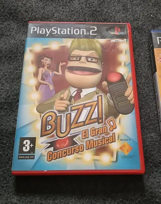 Lote Mandos pulsadores paraPS2 Buzz!+Dos juegos.