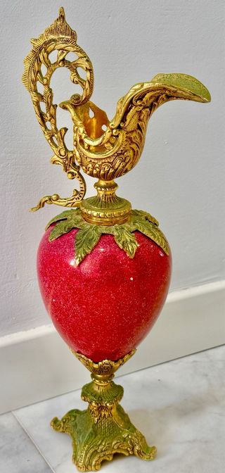 Antigüedad Porcelana/Bronce 42cm