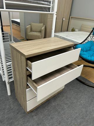 Comoda 4 cajones cambria y blanco *paga en casa*