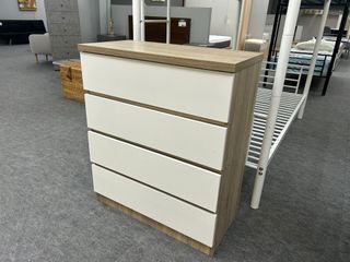 Comoda 4 cajones cambria y blanco *paga en casa*