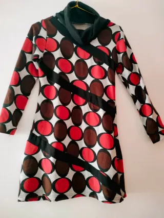 Vestido Retro Estampado 70s Talla S/M. Nuevo. Natu