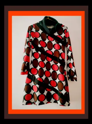 Vestido Retro Estampado 70s Talla S/M. Nuevo. Natu