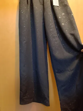 Pantaloni donna neri con glitter