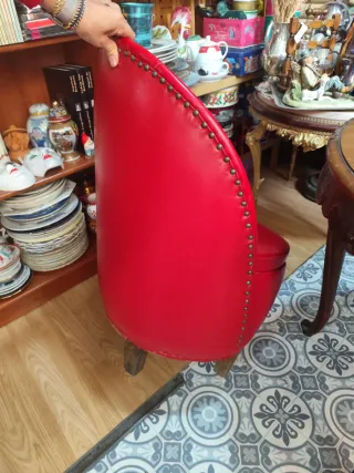 Sillita Vintage Roja Piel Sintética