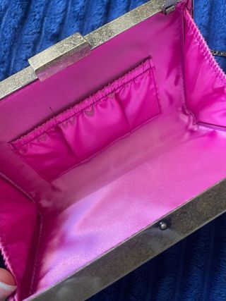 Bolso de fiesta rosa y dorado