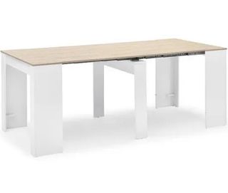 Tavolo da pranzo consolle estensibile rovere e bianco