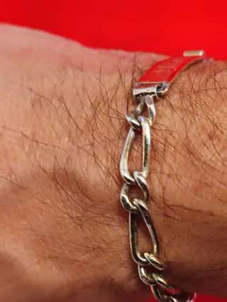 3 Pulseras Plata con Contraste