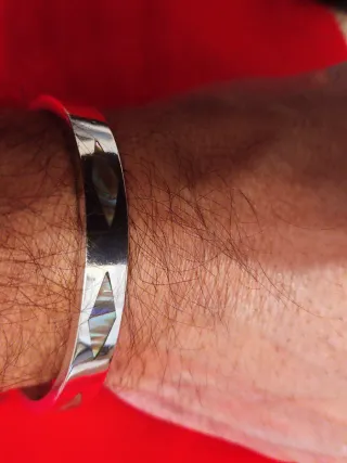 3 Pulseras Plata con Contraste