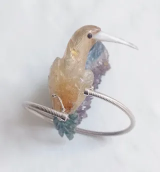 Pulsera Plata Ley 925 Media Caña semi abierta.