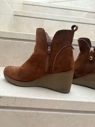 Botines ante marrón mujer talla 38 muy cómodos