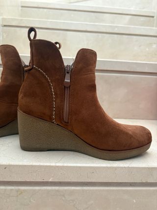 Botines ante marrón mujer talla 38 muy cómodos