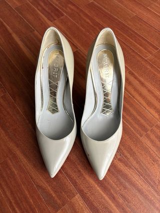 Zapatos tacón Magrit beige/gris talla 35