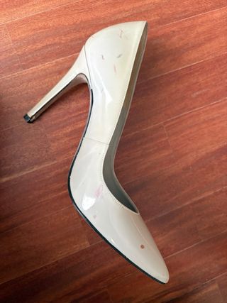 Zapatos tacón Magrit beige/gris talla 35