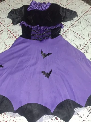 Disfraz Murcielago Lila Niña 7-8 Años