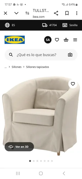 Sillón blanco de tela