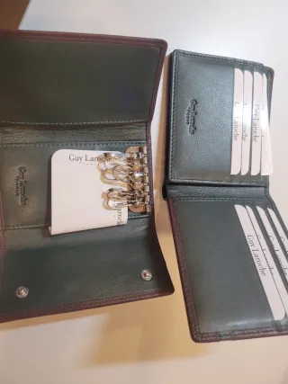 Juego Billetera y Portallaves Piel Caballero