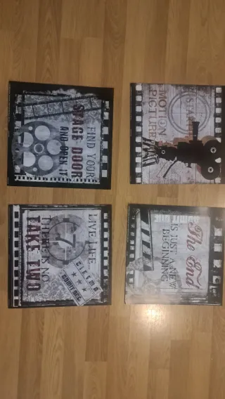 Láminas Cine Vintage 30x30. 4 por 18Euros