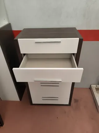 Cómoda Mueble Dormitorio Blanco y Marrón