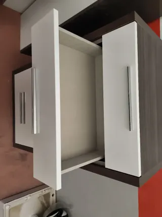 Cómoda Mueble Dormitorio Blanco y Marrón