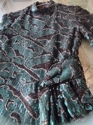 Vestido fiesta Uterqüe lentejuelas T38